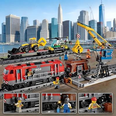 Noul Model de Tren de Marfă cu Telecomandă MOC City Blocuri de Construcție Cadou de Sărbători pentru Copii Băieți