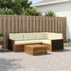 Outdoor Sofa Set 5 pcs Natural and Cream 79 x 79 x 37 cm