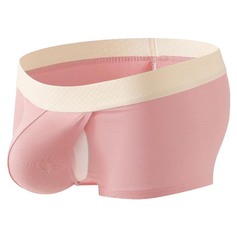Sexy Men'S Boxers Bullet Separation Pouch Underwear Thin Breathable Open Side Panties High Elastic Summer Bikini Slip Homme
