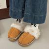 Fashion Winter New Round Head Deep Mouth Suede Plush Warm Non-slip Flat Bottom Semi-drag Wrapped Cotton Mopping