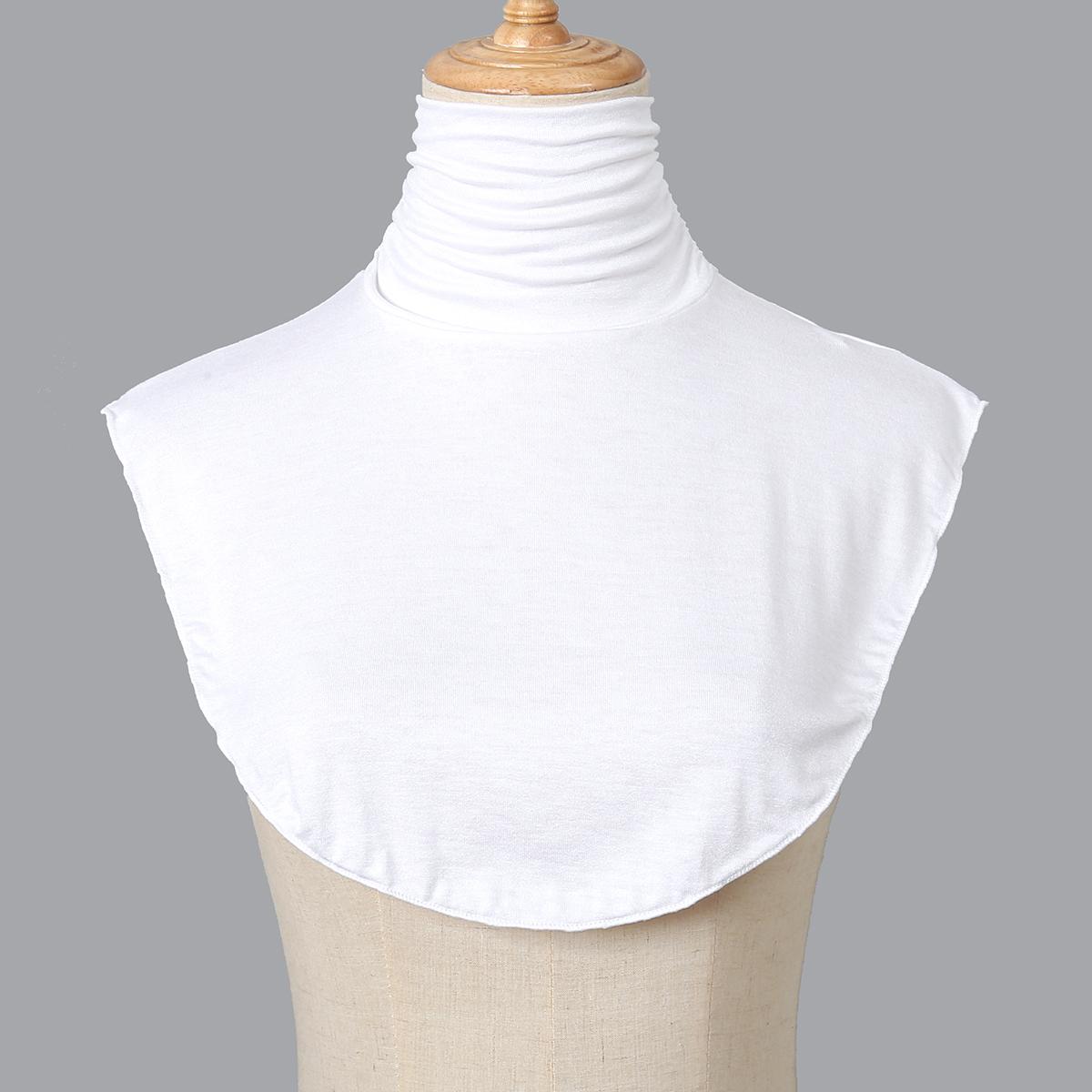 Черный модальный воротник-стойка, имитация воротника, мягкий съемный воротник для женщин, однотонный эластичный трикотаж