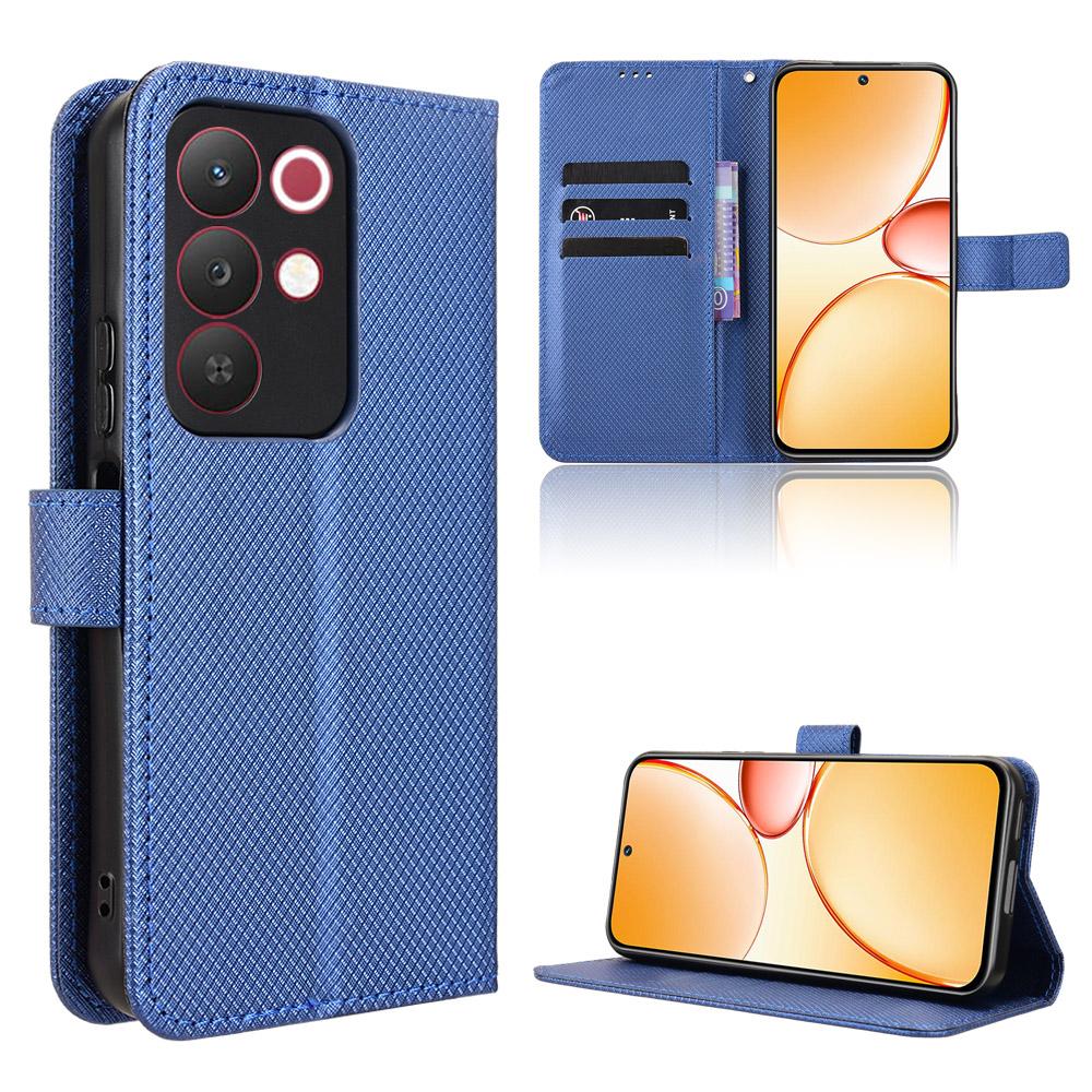 Für Realme C85 Pro 4G Leder Wallet Hülle mit Band Diamantstruktur Handyhülle