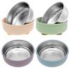 4Pcs Kid Feeding Bowl Stainless Steel Insulation Bowl Spoon Set Children Tableware Cartoon Printed BPA Free Children Food Bowl
