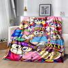 1pc Arale Adventure Friends Flannel Blanket Soft Warm Throw Blanket for Bedroom Living Room Bed Travel Camping Picnic Gift. M072201111