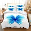 Blue Butterfly Duvet Cover Set King Size 220x240 Double Bed Single 3D Queen Bedding Sets Pink Full Twin Quilt Linen Pillowcase