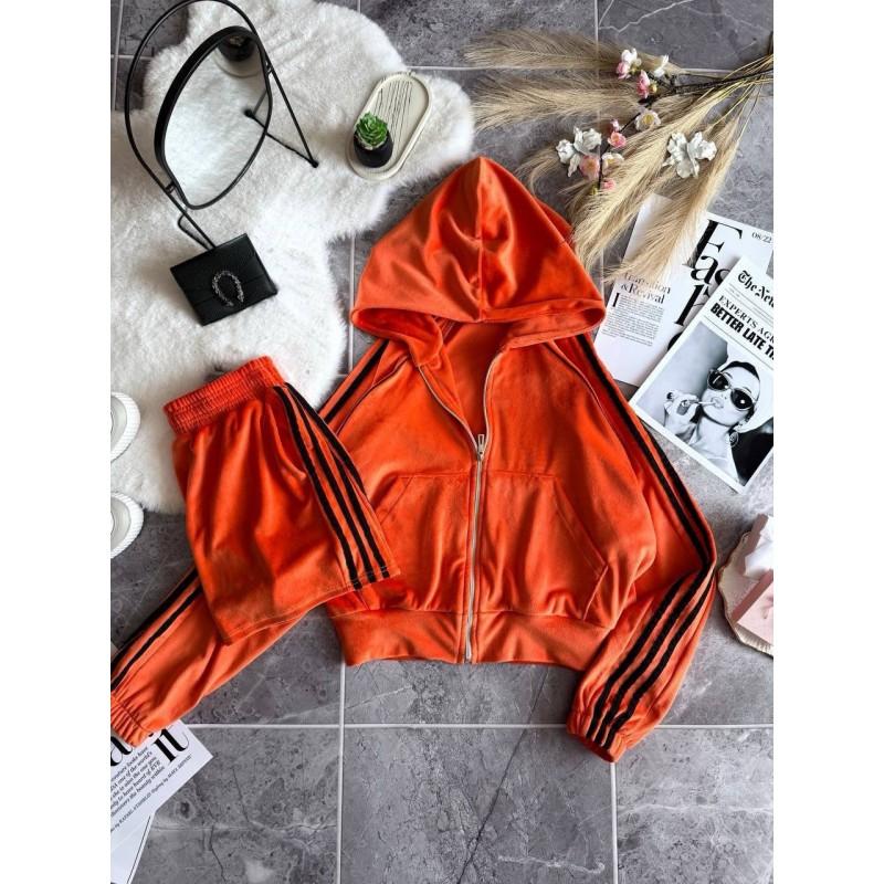 Womens Velvet Track Suit Set With