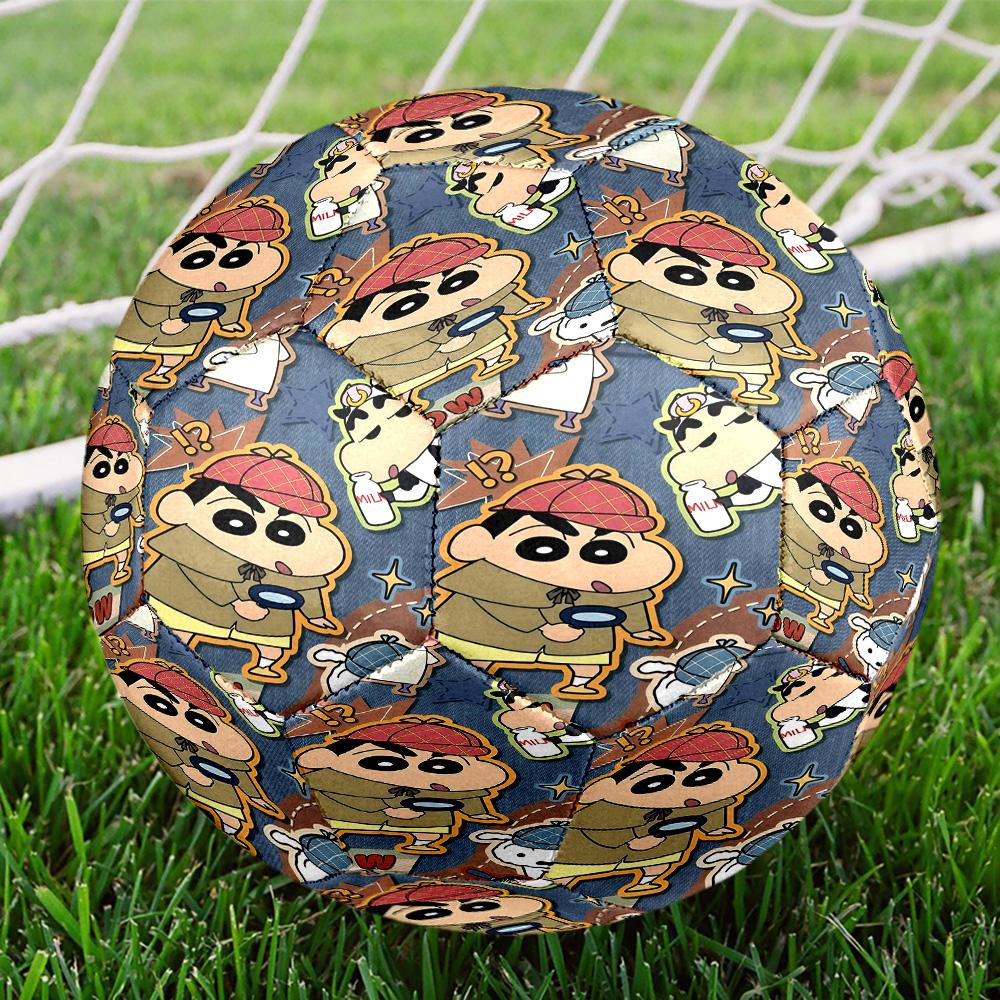 Crayon Shin Print Size 5 Soccer Ball, Standard Match Football for Sports Game and Team Practice, Ideal Gift for Soccer Fans
