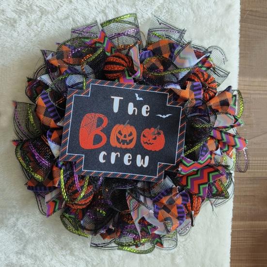 

Хэллоуин венок страшный декор двери и окна венок жуткая атмосфера ткань декор с буквенным принтом Хэллоуин вечеринка дом с привидениями реквизит