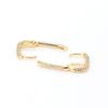 Gold-Plated Zircon Shining Link Stud Earrings - Light Luxury European & American Style, Perfect Birthday Gift for Girls