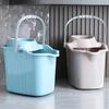 Wheeled Rectangular Mop Bucket with Handle - Large Capacity, Thickened Design for Easy Cleaning and Dehydration