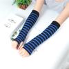 Spring and Autumn Outdoor Sun Protection, Dark and Fashionable Korean Version Striped Sleeve, Knitted Finger Hole Arm Cover.