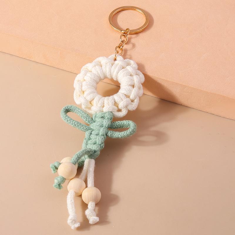 Cute Hand knitted Rainbow Tassels Keychain Women Girls Keyring for Car Key Holder Handbag Pendant DIY key Chain Jewelry Gifts