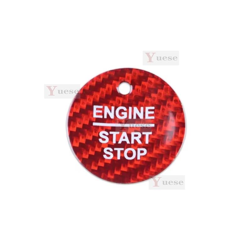 For Ford Ranger 2018- Car Engine Start Stop Button Cover Real Carbon Fiber Sticker