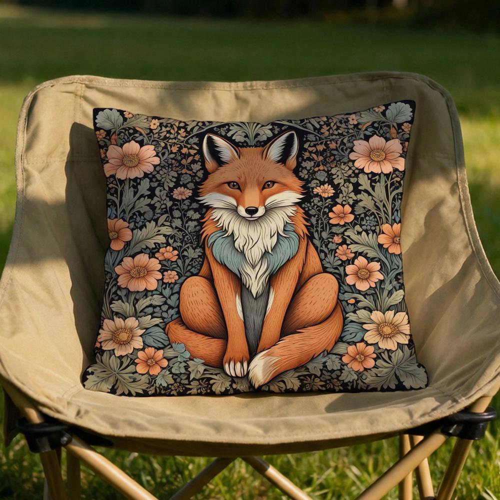 William Morris Art Fox Cushion Cover Soft Reversible  Durable Pillow Cover  MultiScene Use for Home  Car Daily Comfort