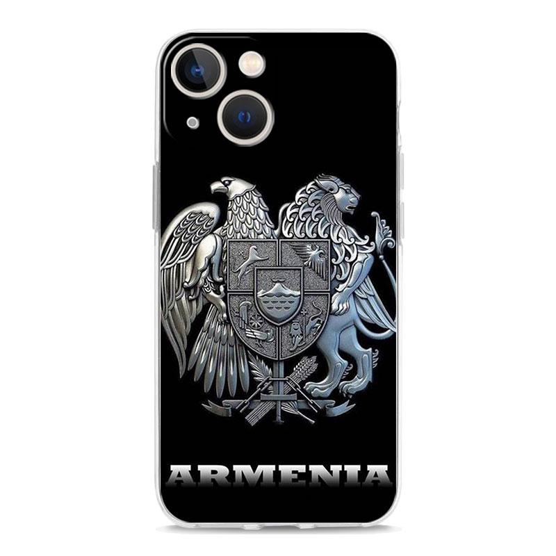 Armenia Armenian Flag Luxury Phone Case For iPhone 14 13 12 11 Pro Max XS X XR SE 7 8 Plus TPU Clear Silicone Lens Protect Cover
