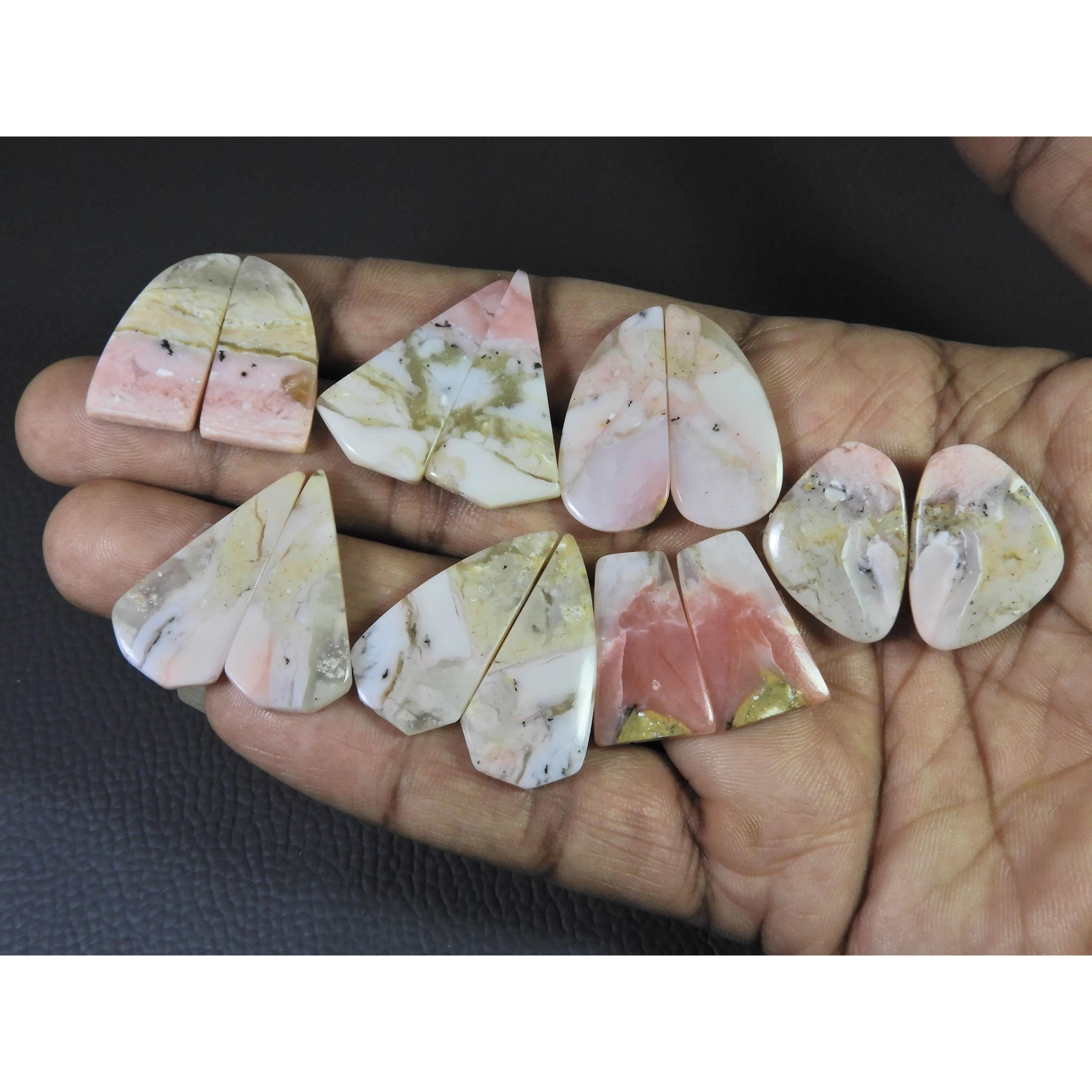 157Cts. Natural Pink Opal  Matched Pair Fancy Cabochon Gemstone 7Pair Lot C-1398