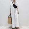 New Arrival: Striped Turn-Down Collar Loose Waist Polo Dress Cardigan