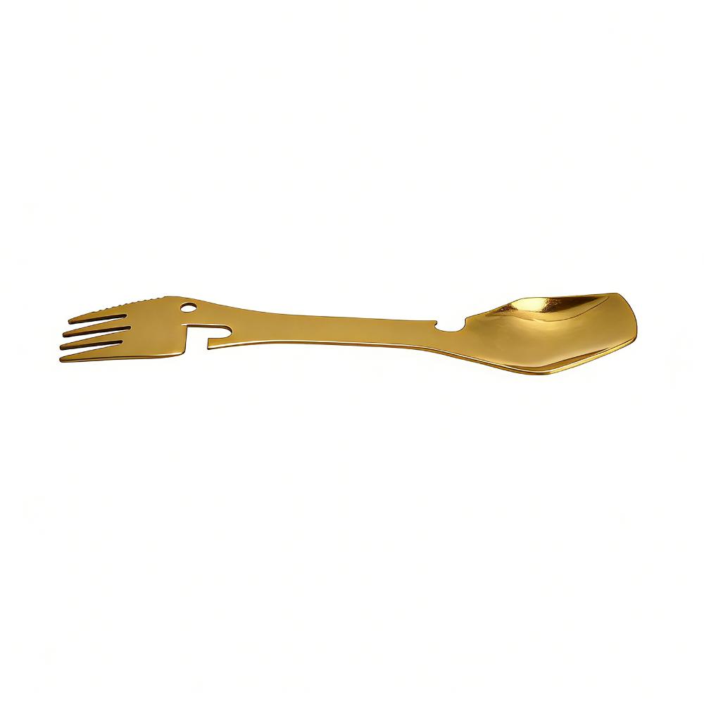 Premium Spork Fork Spoon Stainless Steel Blades Wrench Bottle Opener Wrench Home Kitchens