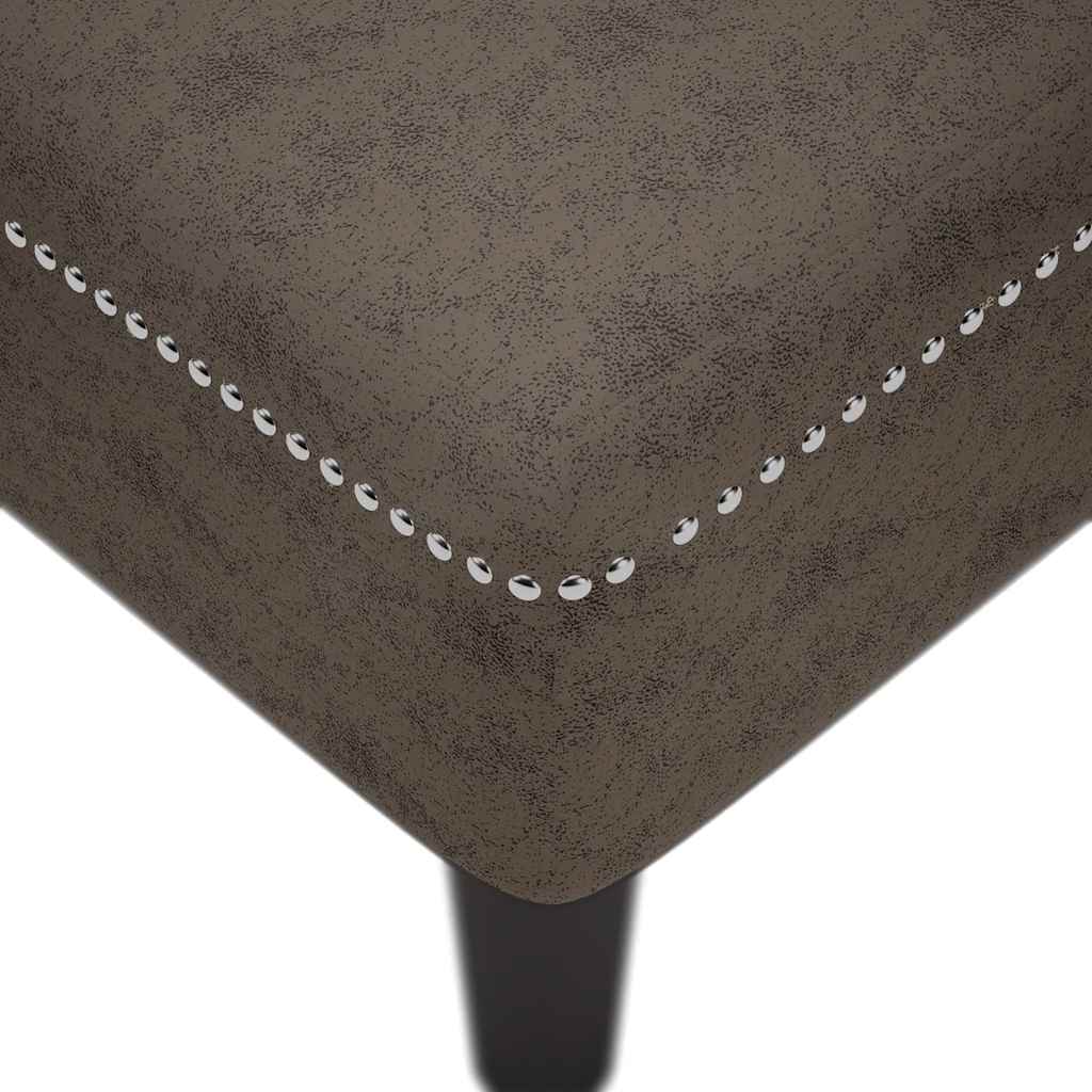 Chaise Longue with Cushion & Right Armrest Gray Faux Leather