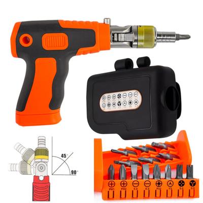 Set de șurubelnițe multiple Design ergonomic Mecanism cu clichet Șurubelniță electrică cu unghiuri multiple de 180 de grade cu set de biți magnetici