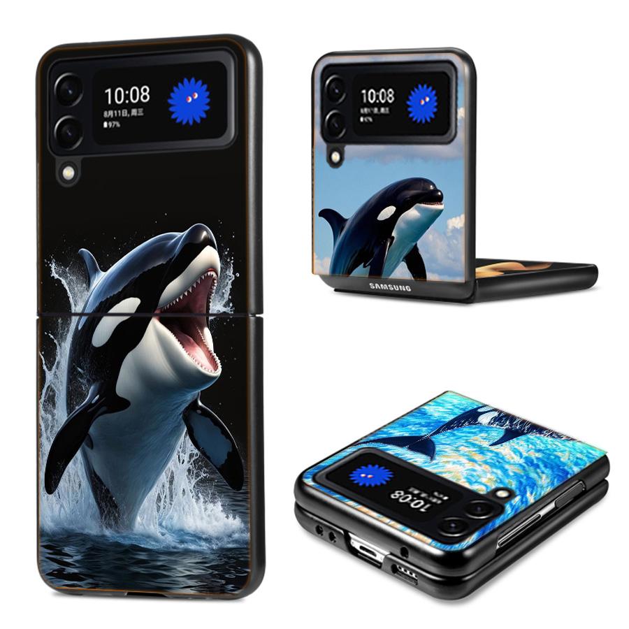Facts About Killer Whales Phone Case For Samsung Z Flip 7 6 5G Galaxy Z Flip4 Z Flip5 Z Flip3 Coque Black Hard PC Shell Protecti