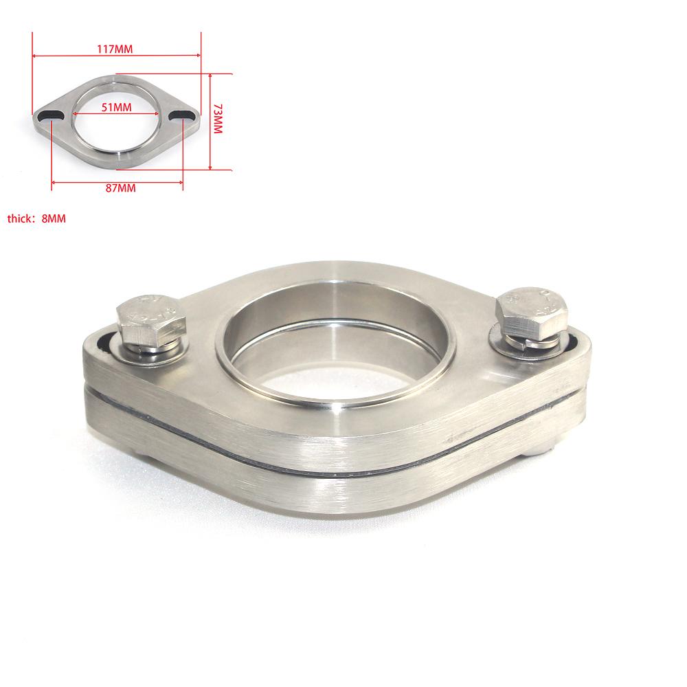 

Car accessories Welded flange for exhaust pipe Stainless steel High strength heat and corrosion resistance Two hole flange kit 51mm kit