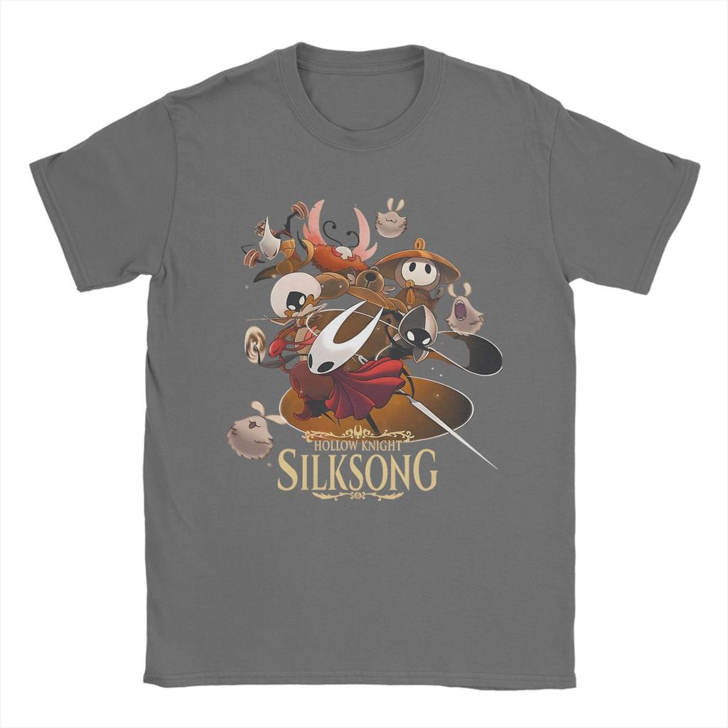 Spiel Hollow Knight Silksong T-Shirts für Herren Kreative Reine Baumwoll-Tees O-Ausschnitt Kurzarm T-Shirts Geburtstagsgeschenk Kleidung