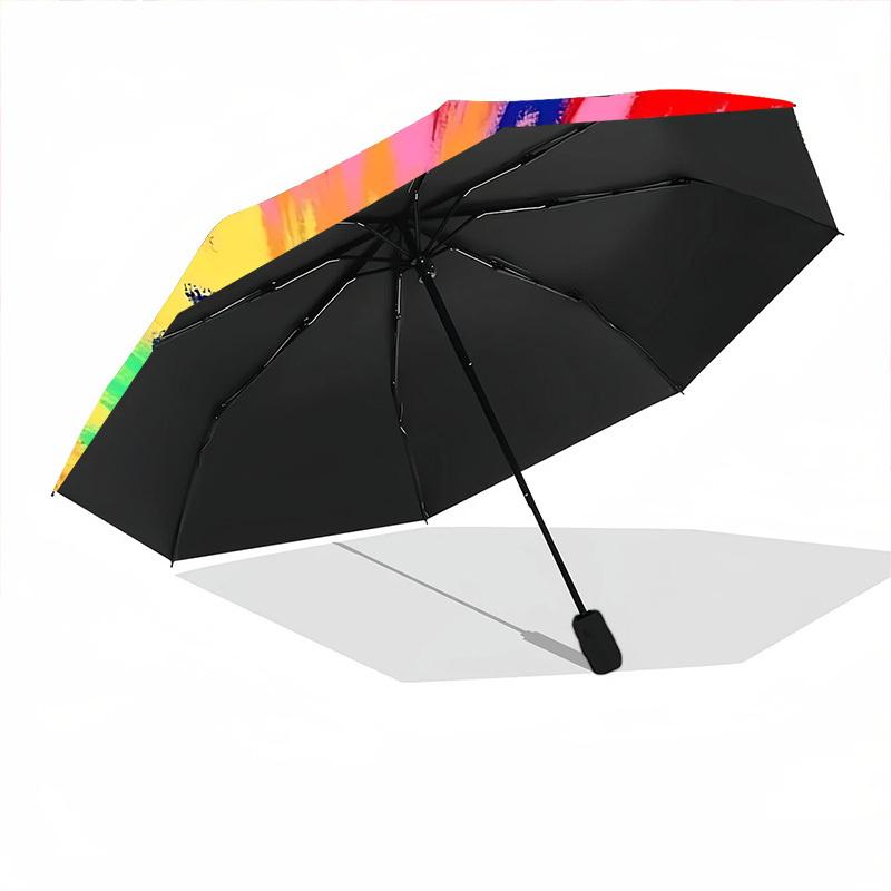 1pc Tie-Dye Patterns Automatic Open/Close Umbrella Compact Folding Umbrella, All-Season Portable Umbrella for Women/Men F1124334