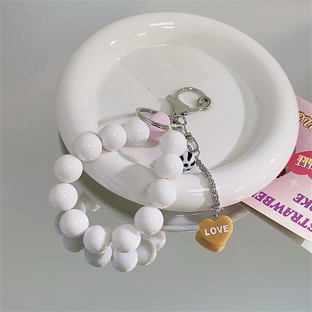 Y2k Korean Cute Love Heart Beaded Colorful Phone Bracelet For iPhone Accessories Anti-Lost Chain Lanyard Hanging Cord Sweet Gift