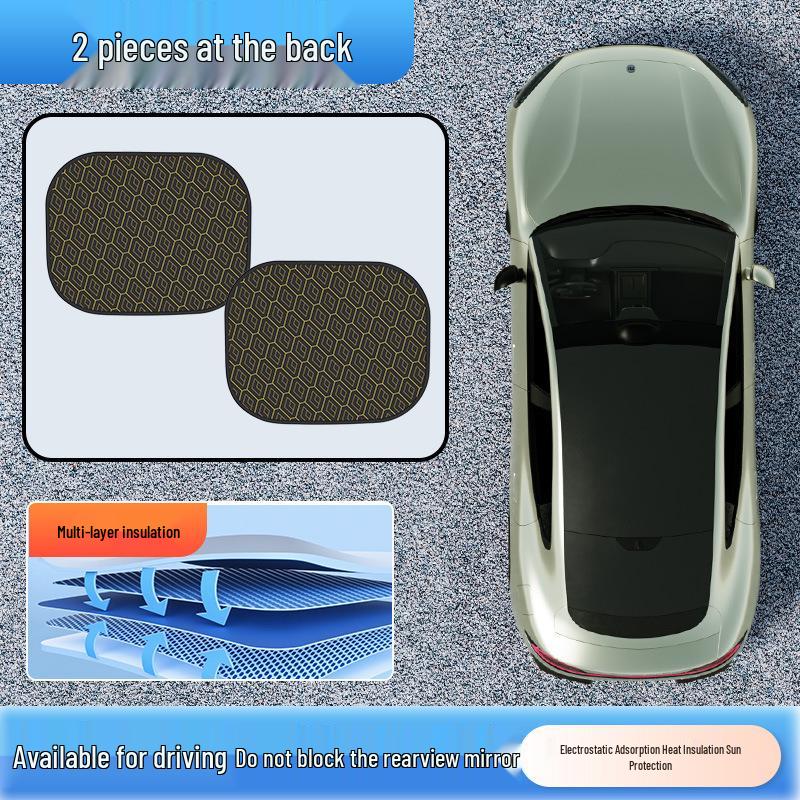 Car Sunshade Heat Insulation Curtains - Opaque Electrostatic Sun Visor