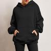 Damen-Sweatshirt mit Kapuze für Frühling und Herbst, lässige Tasche, einfarbiges Sweatshirt-Oberteil für Damen