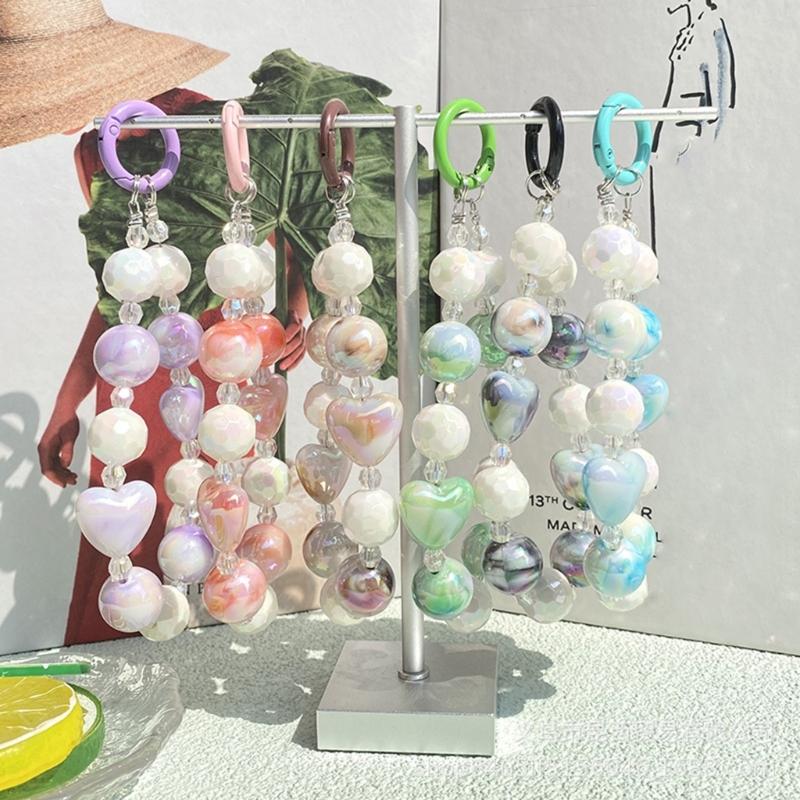 Handmade Beaded Phone Chain Elegant Crystal Wristlet, Fashionable Wrist Lanyard Accessories Suitable for Smartphone Bags