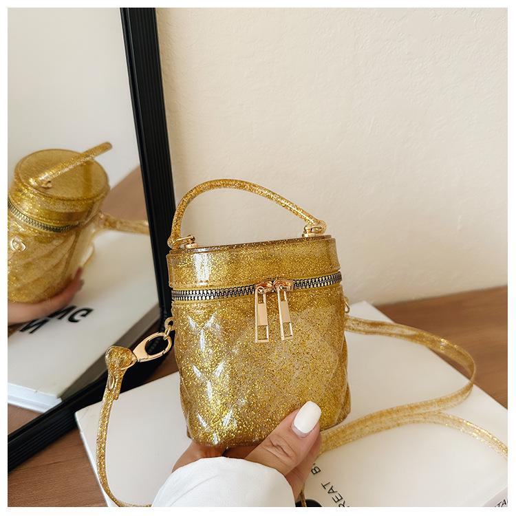 2025 Kids' Jelly Mini Cylinder Crossbody Bag – Cute, Stylish Small Handbag for Makeup & Accessories