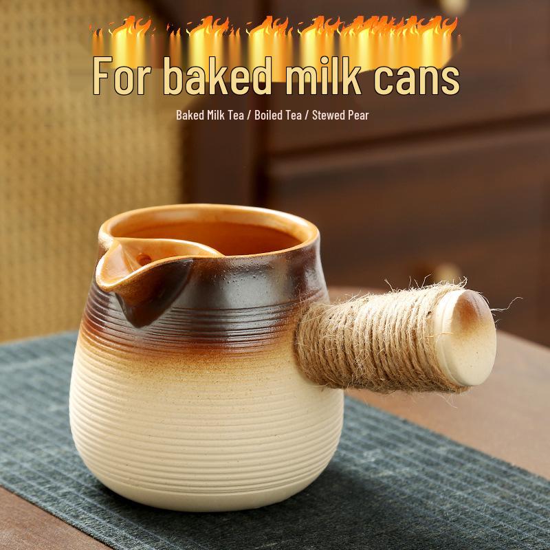Fire-friendly Ceramic Tea Pot Set: Heat-resistant, perfect for roasting tea, boiling milk, and open flame cooking.