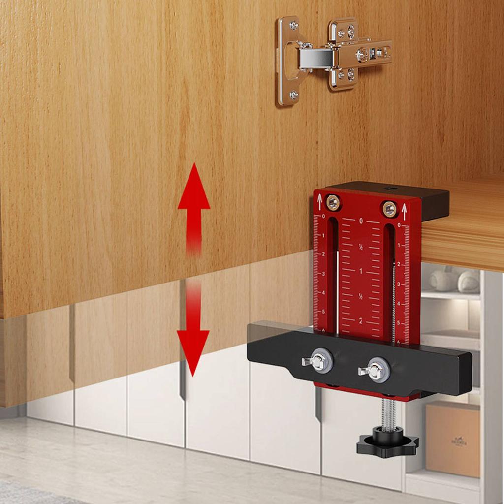 Cabinet Door Mounting Jig, with Support Arm&Clamp, Aluminum Alloy Body Tool for Installing Cabinets with Face Frame or Frameless
