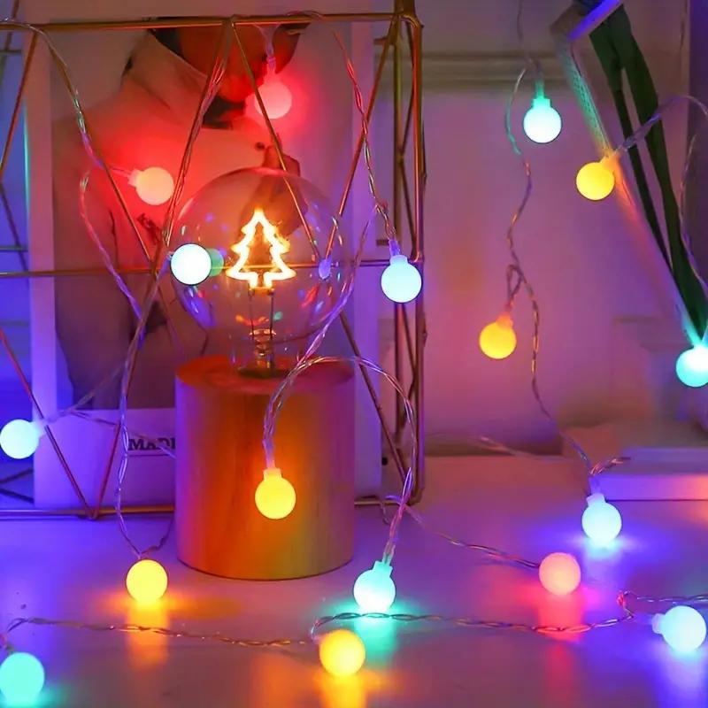 1pc Globe Ball String Light 10/20/40/80 LED Fairy Light Battery Powered For Home Bedroom Indoor Party Wedding Festival Decor