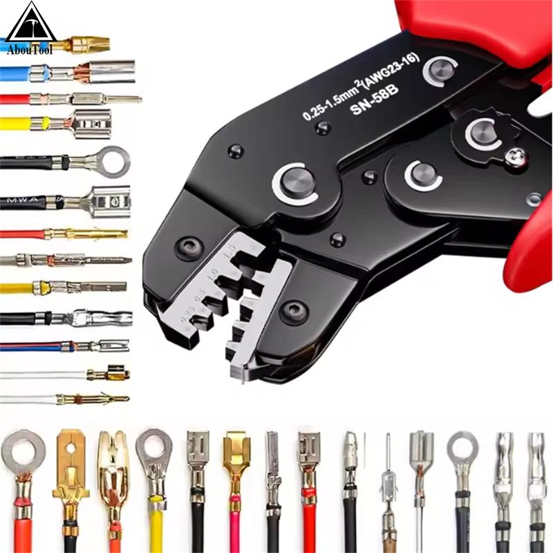 Professional Labor-Saving SN-18B Crimping Pliers Compatible with 6.1/1.8/1.8mm Spade Terminals for Precise Crimping for Dupont