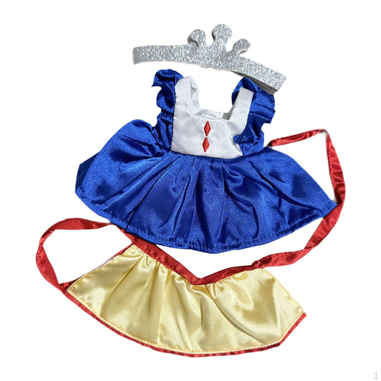 

20cm Doll Clothes Dress Set Clothing up Costume with Hair Accessory for Girls Pretend Toy