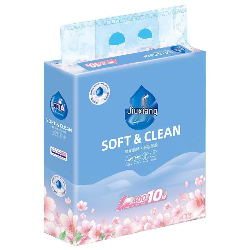 Jiujiu Xiang Soft Touch Facial Tissues - 10 Pack, 5-Ply, Large Size, Absorbent Pull-Type Paper Towels for Home. 10 Packs