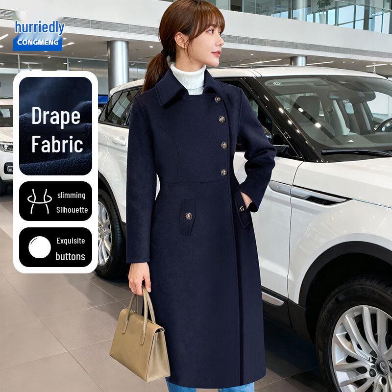 

Chic Wool Blend Slim Fit Women s Autumn/Winter Coat S