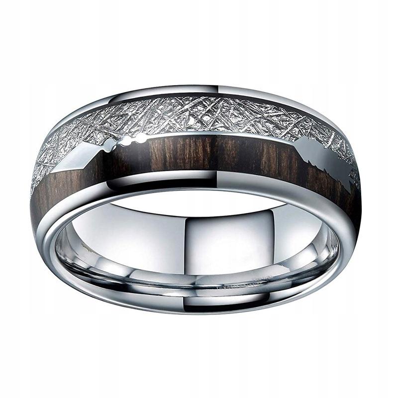 Wedding Ring Silver Signet Ring Steel Wood 241