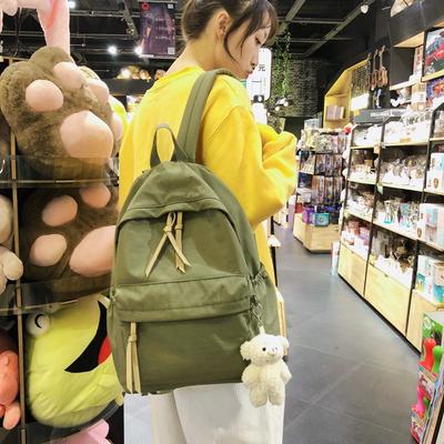 New Korean Style Solid Color Casual Backpack Simple Solid Color Student Unisex School Bag