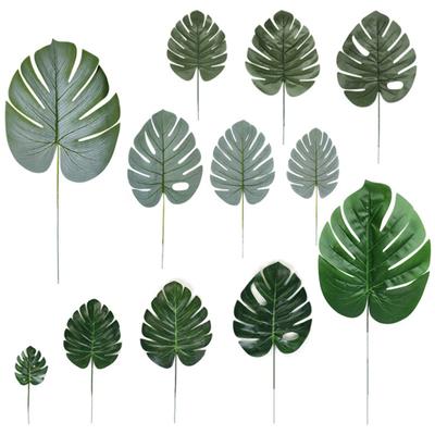 10 Stück künstliche Pflanzen, gefälschte Monstera-Blätter für Wand, Wohnzimmer, Party-Dekoration