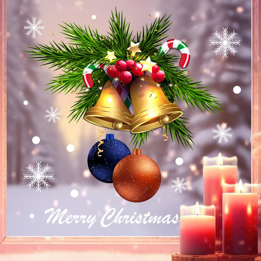 Christmas Stickers, Bells, Easter Eggs, Canes, Holiday Window Stickers, Living Room Glass Stickers, Door and Window Decorations, Static Stickers