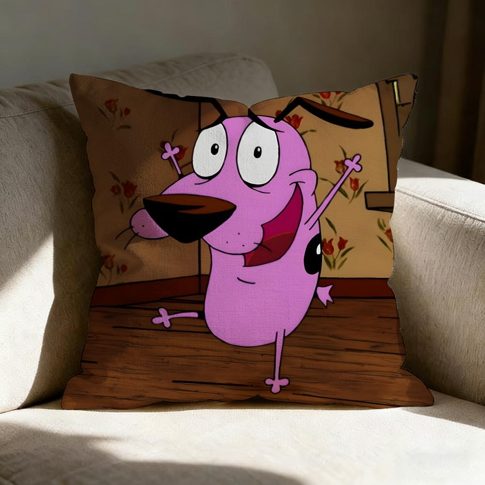 Ccourage The Cowardly Dog Pillow Case Linen Pillow Covers Cover For Couch Living Room Bench Patio Floor Linen Home Decor
