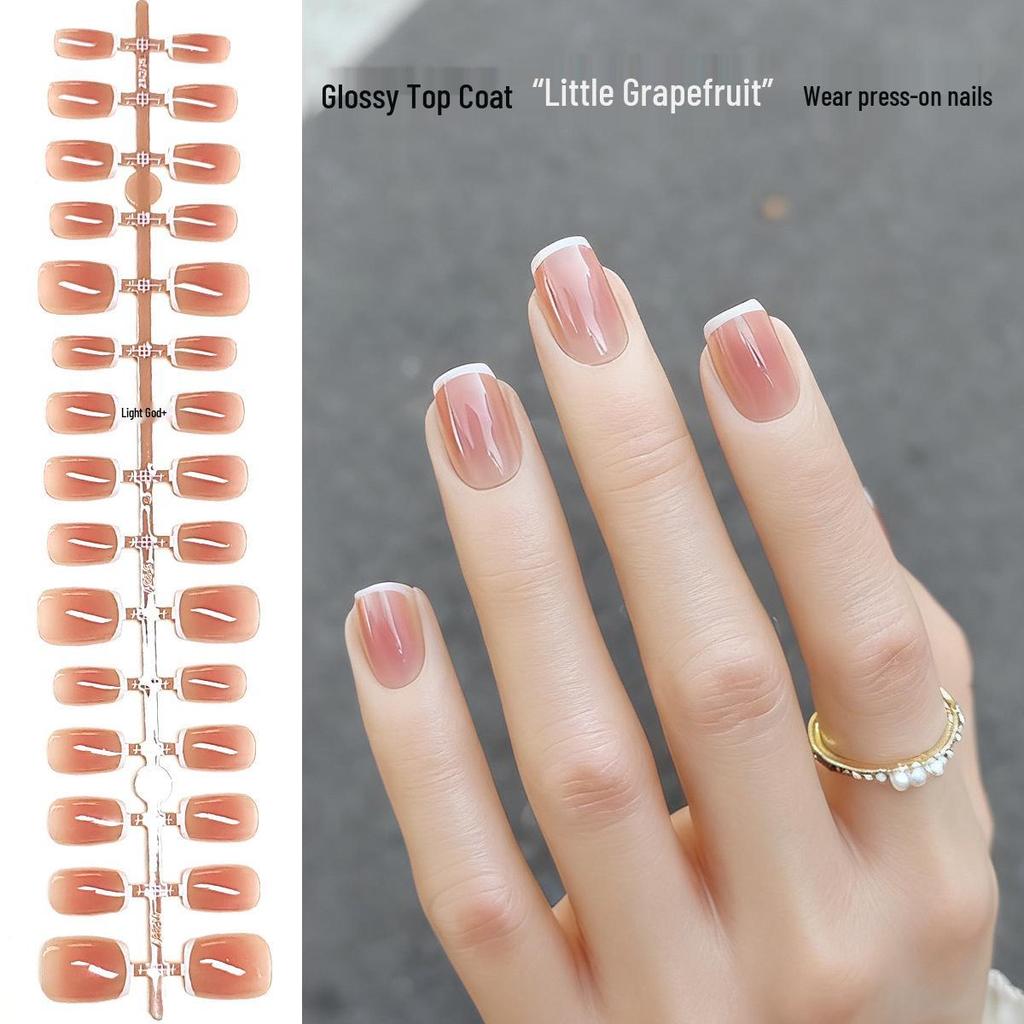 Blush Gradient Nail Tips - Semi-finished, Wearable, Long & Short Styles for Nail Salon Art