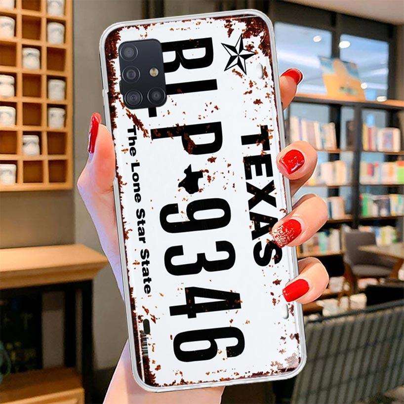 License New York Plate Number Cover Phone Case For Samsung Galaxy A12 A22 A32 A52 A72 A02S Phone Case Note 20 Ultra 10 S10 Plus