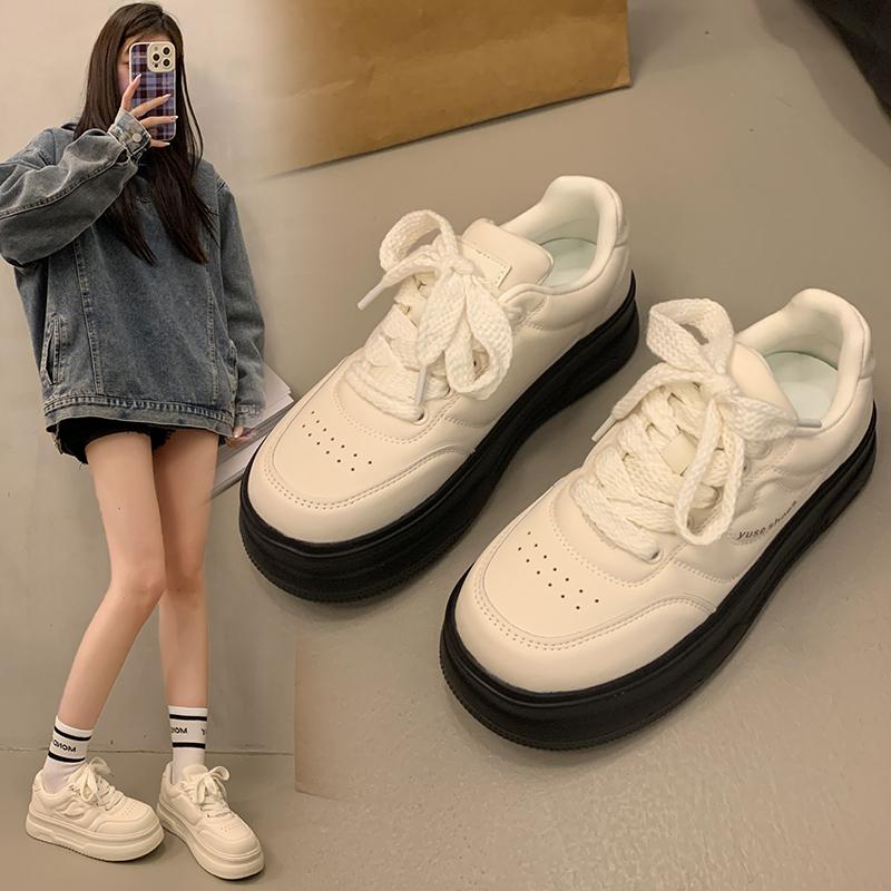 2025 Women's Sneakers Spring Autumn Fashionable Casual Thick Soled Shoes Comfortable Height-increasing Platform Soles for Women