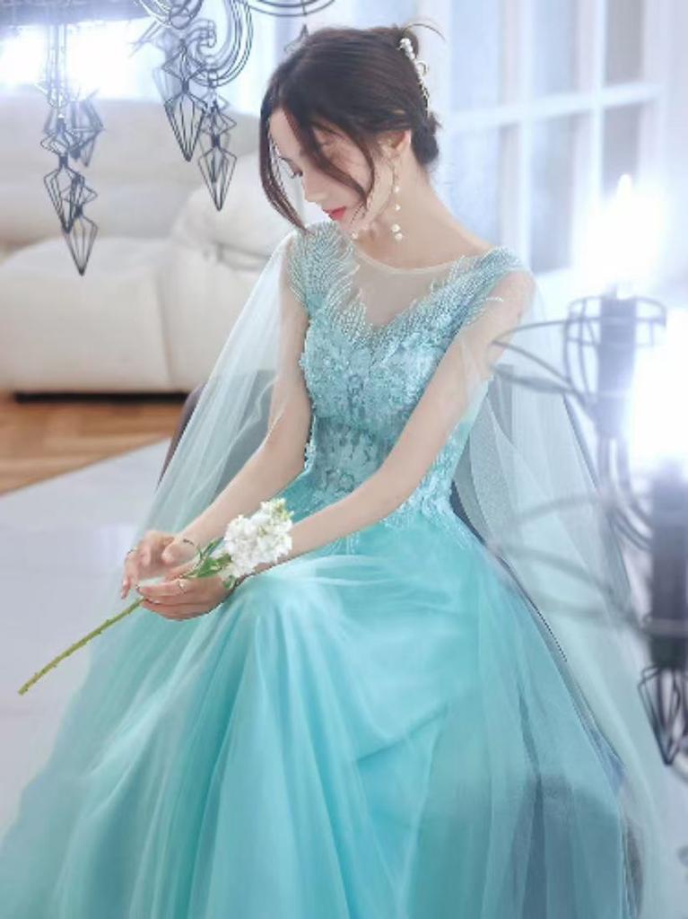 Evening Dress Female 1011 New Banquet Temperament Long Fairy Air Solo Chorus Performance Host Aura Queen