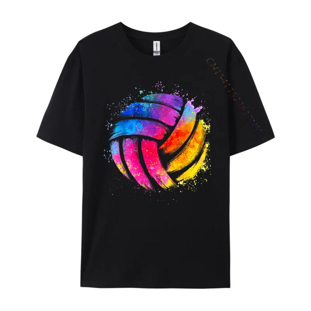 Volleyball Art Boy Girl Volleyball Lover Funny Shirt Mens Clothing 2024 Graphic Tshirt Fathers Day